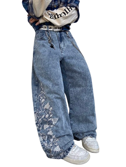 "FLOWER" Baggy Jeans