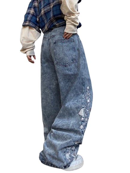 "FLOWER" Baggy Jeans