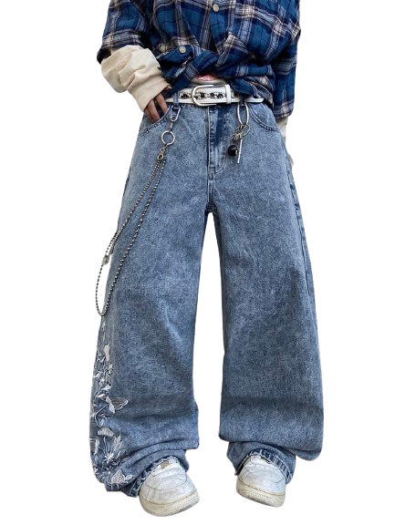 "FLOWER" Baggy Jeans