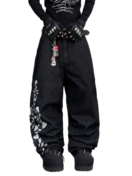 "FLOWER" Baggy Jeans